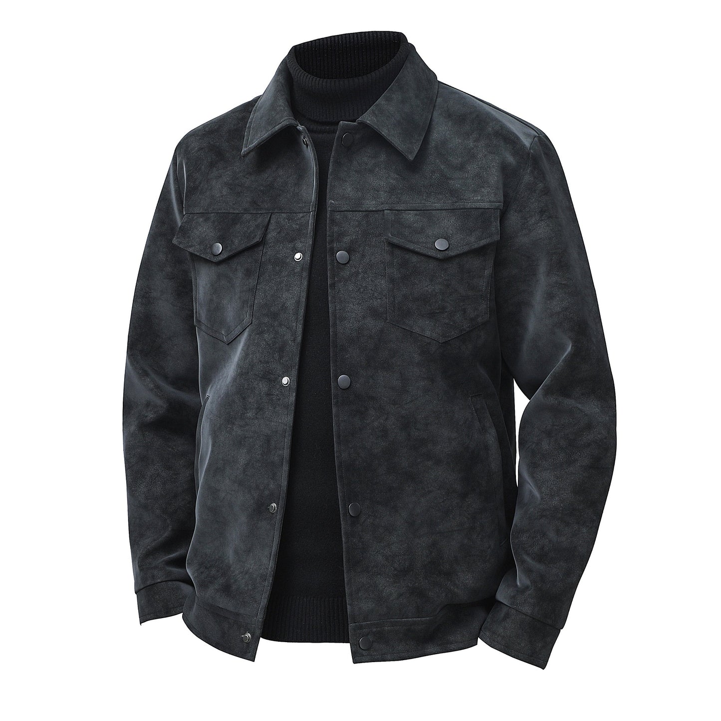 Men's Trendy Casual Streetwear Vintage American-style Leather Jacket