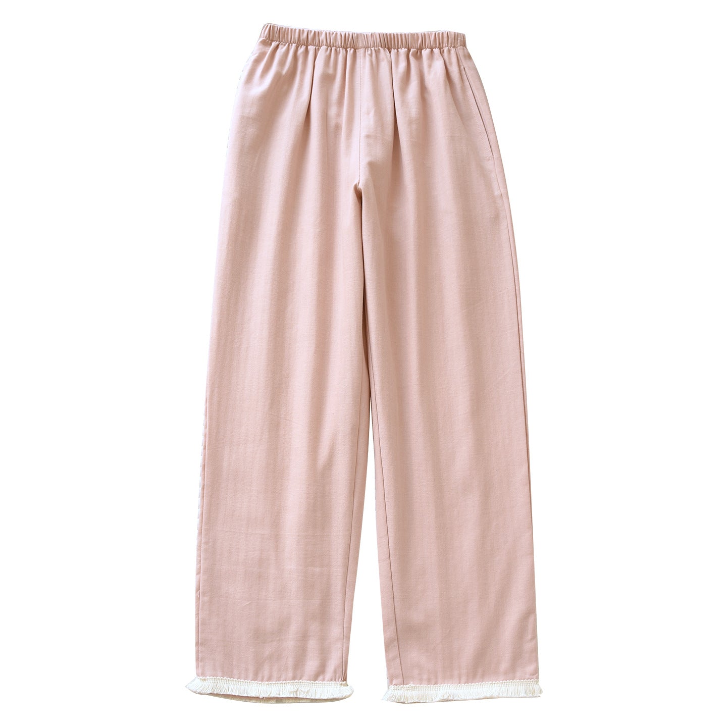 Lightweight Minimalist Springautumn Cotton Loungewear Pants Loose-fitting Long-length Design