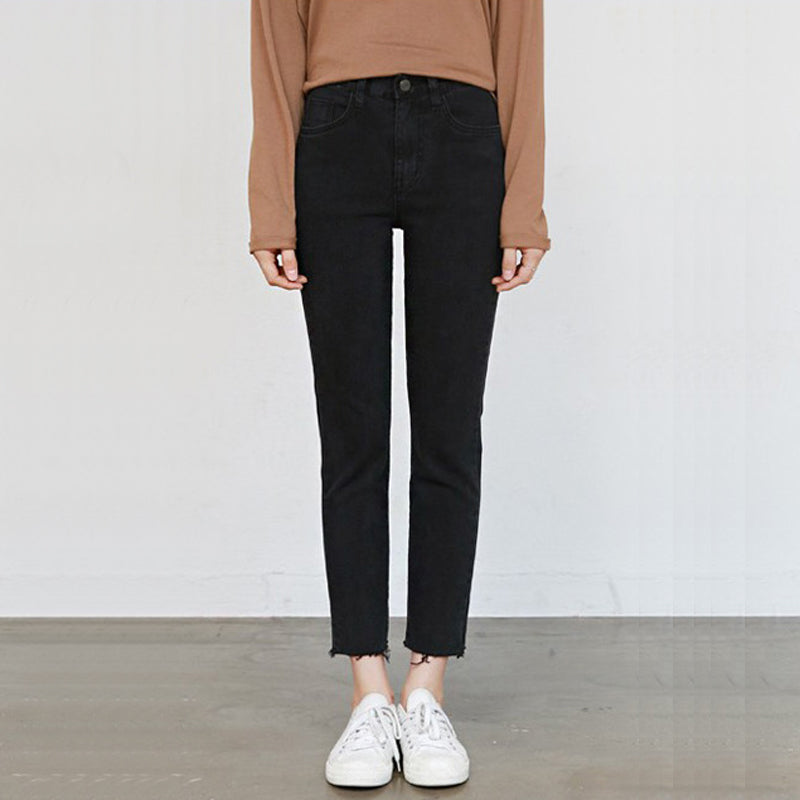 Straight-leg Jeans High-rise Loose Wide-leg Cropped Trousers