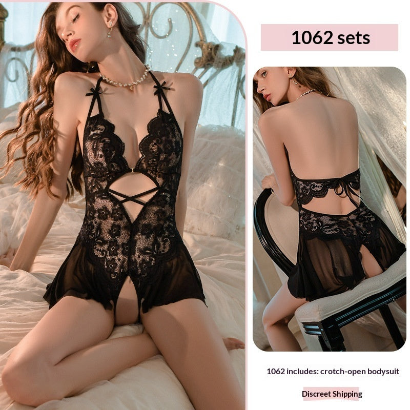 Lace Halter-Neck Seductive Bodysuit