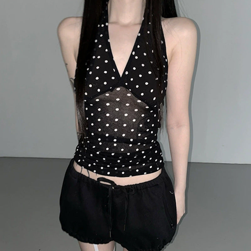 Women's Backless V-neck Halter Top
