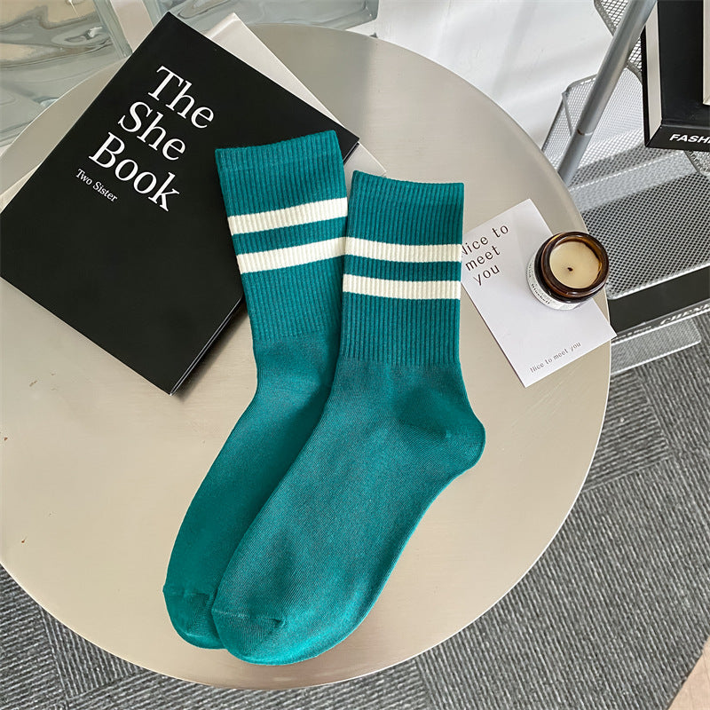 Two Bars Stripes Women's Mid-calf Socks