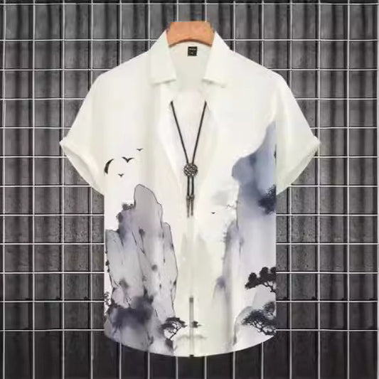 Plus Size Casual 3D Digital Printing Short Sleeve
