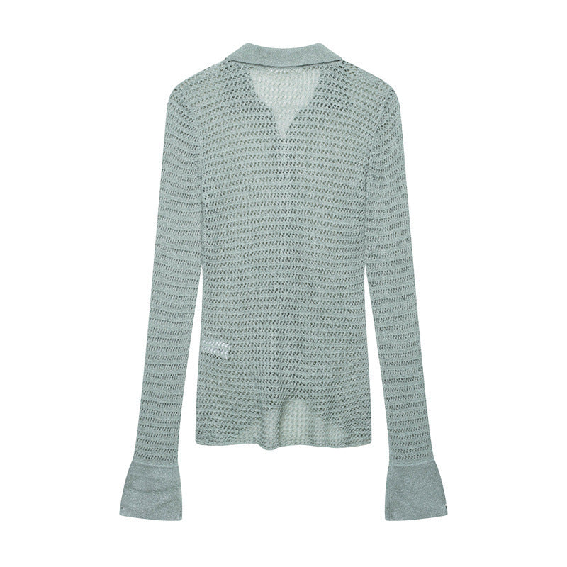 European And American Style Casual Loose Stitching Cut Sweater