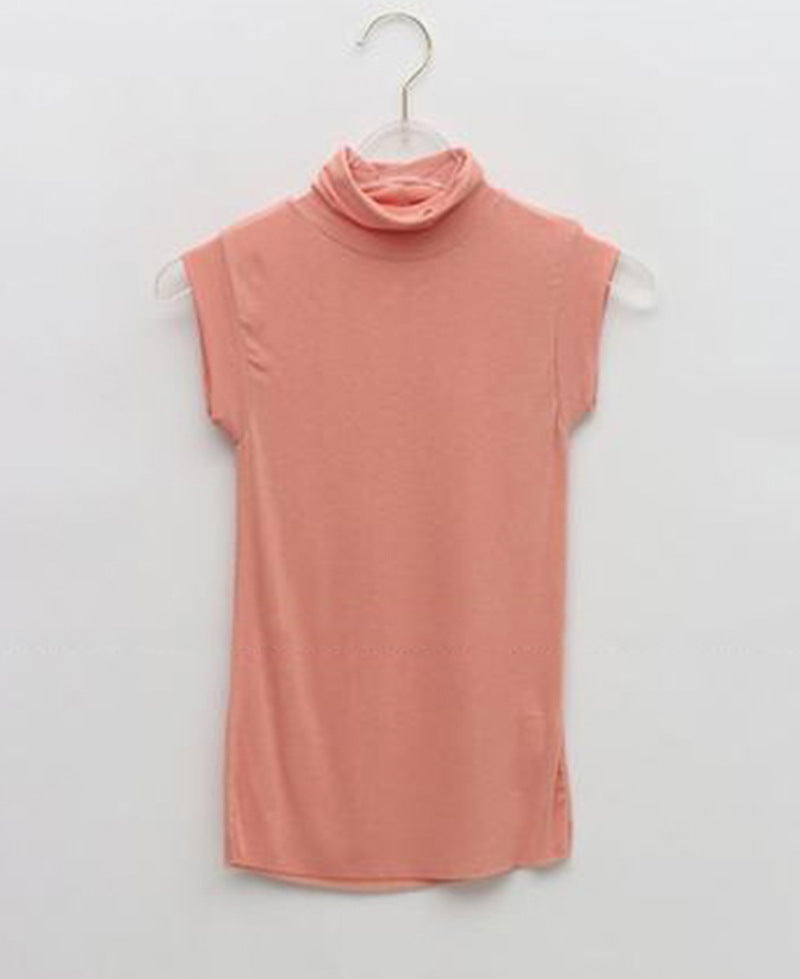 Look At The Conch Color Slightly Transparent Turtleneck Bottoming T-shirt