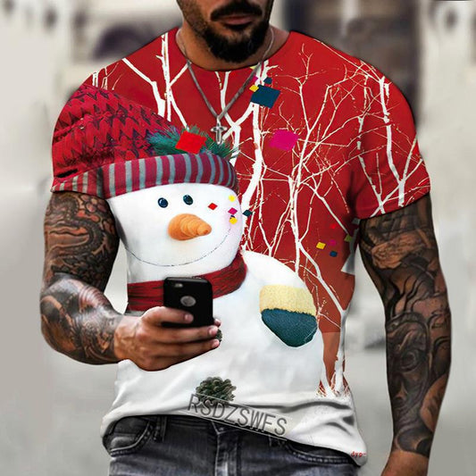 Fashion Christmas Short Sleeve Round Neck