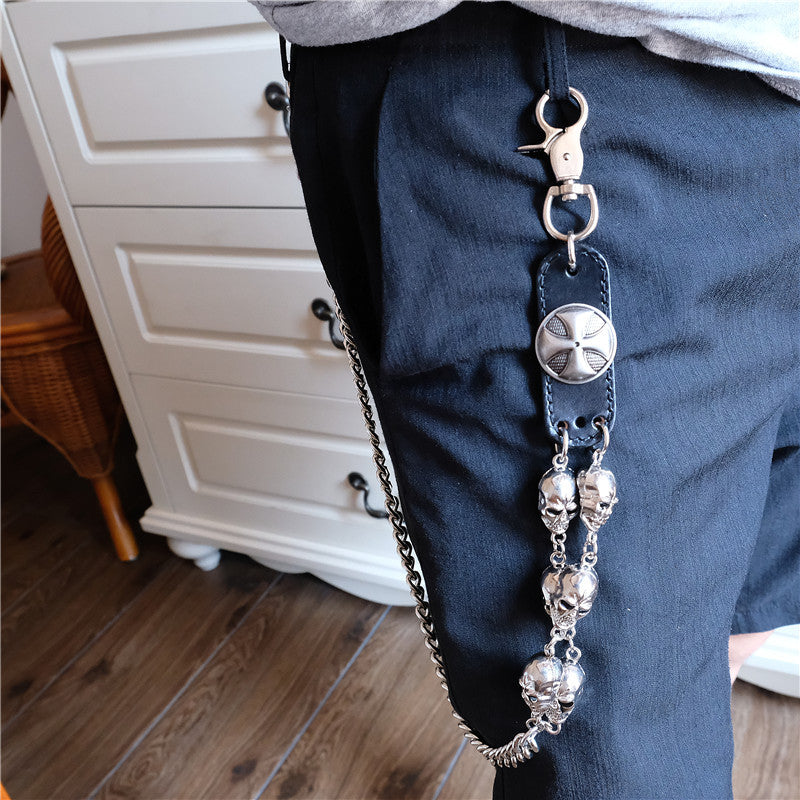 Punk Ghost Head Bundy Out Of The Street Waist Chain Alloy Phants Zipper