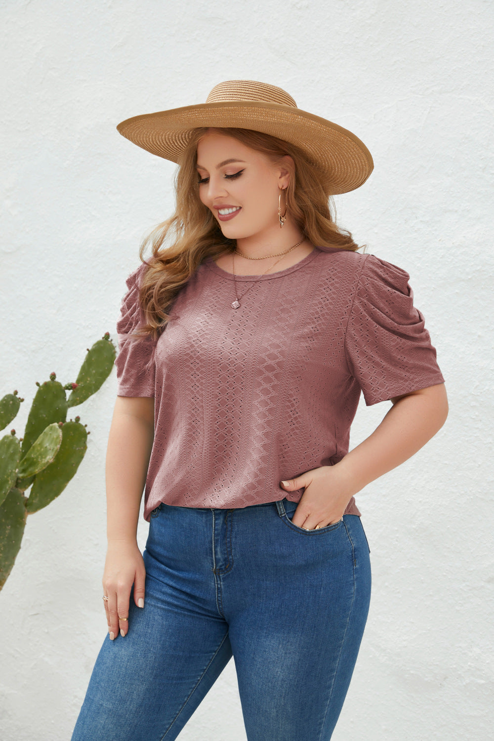 Dame Løs T-shirt Plus Size
