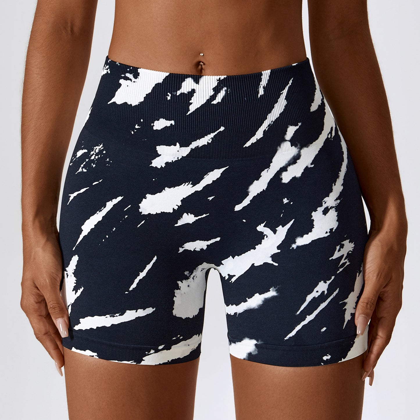 European And American Digital Printing Seamless Yoga Shorts