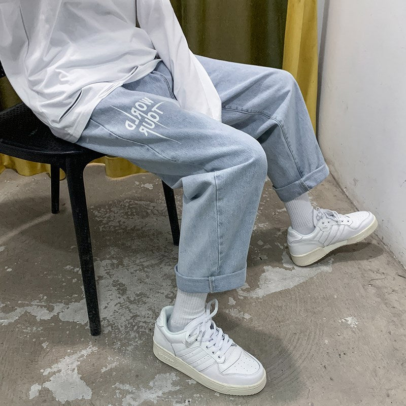 Jeans Men's Straight Tube Loose Fitting Korean Version