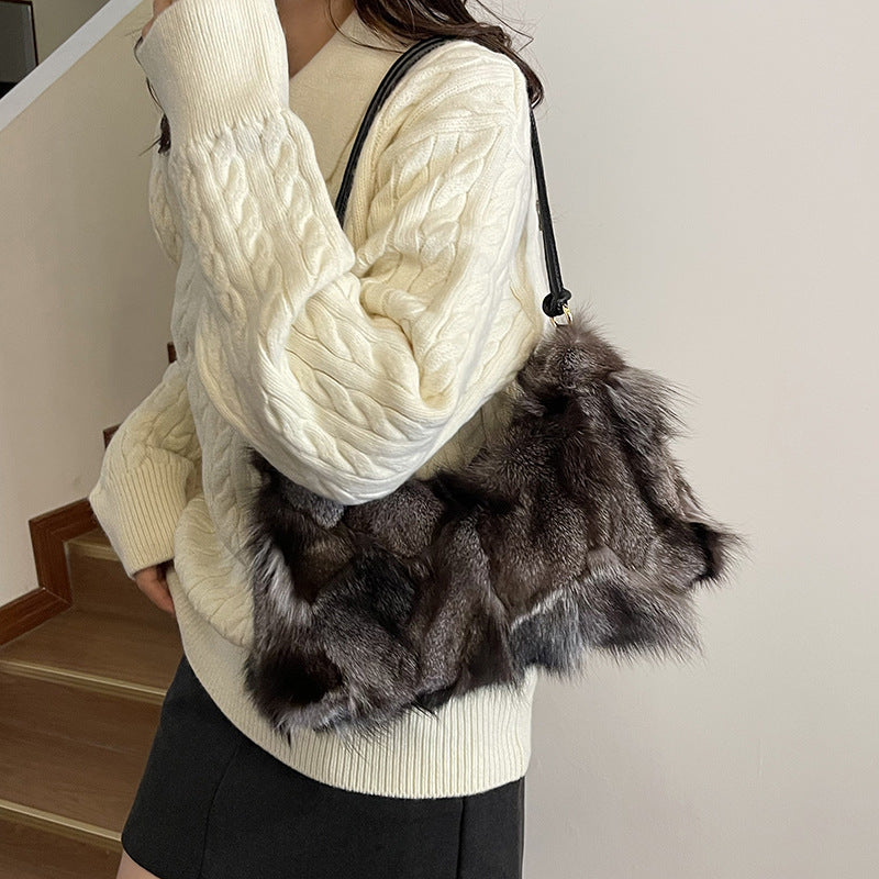 Luxury Niche Plush Underarm Bag For Women