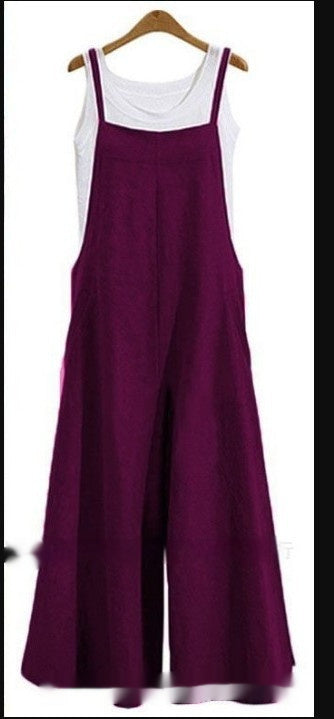Women's Loose Slimming Casual Minimalist Jumpsuit With Straps