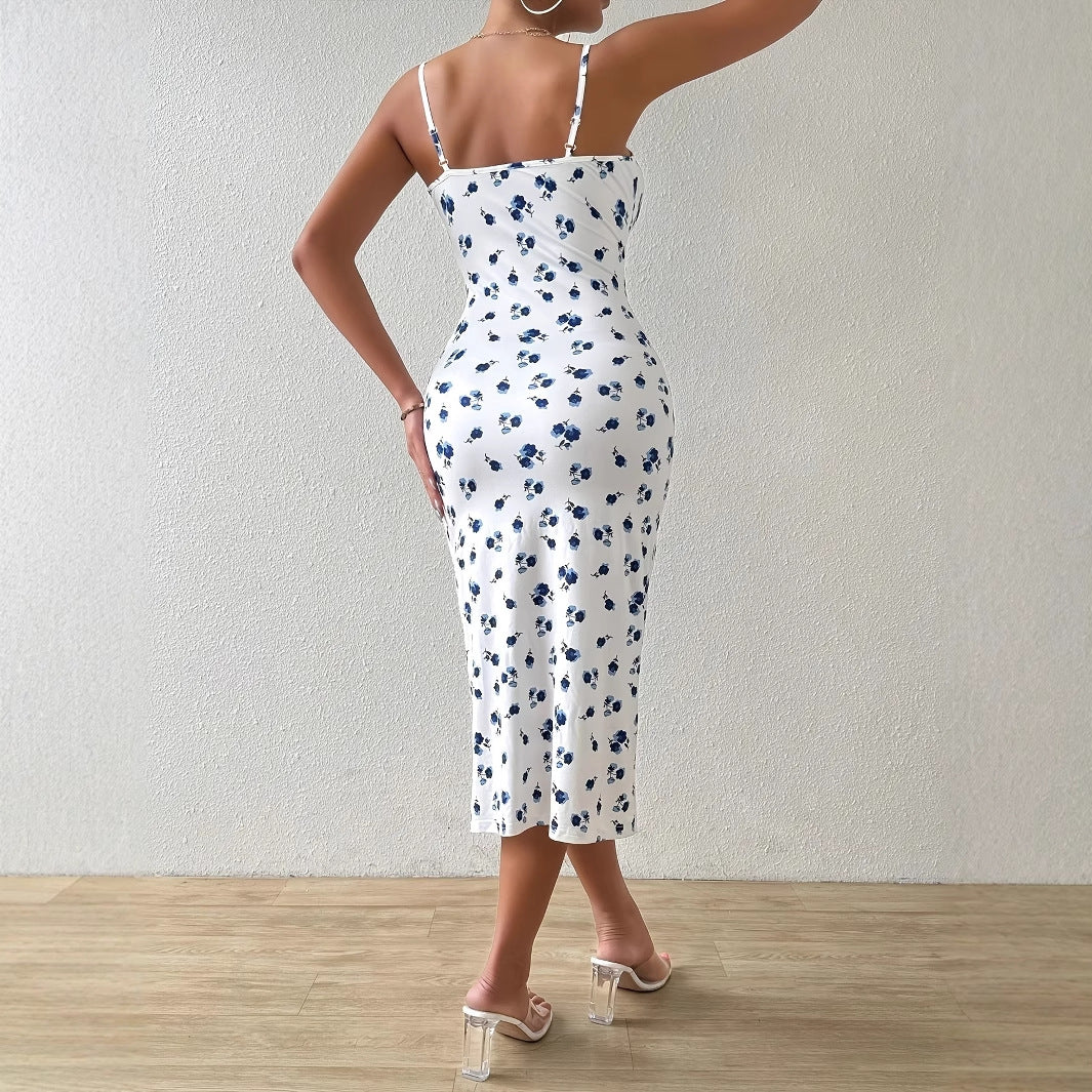 Women's Mid-length Slit Slip Dress
