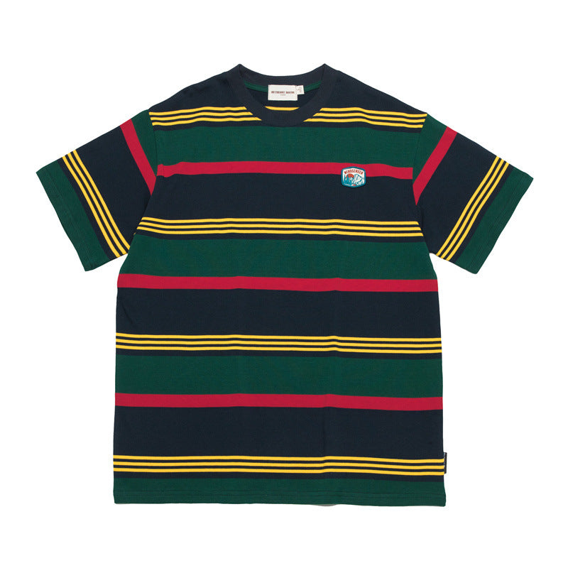 Striped Short-sleeved T-shirt Loose Couple Outfit