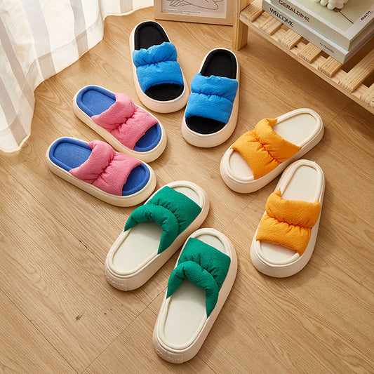 New Thick Bottom Fashion Simple Home Wear Elastic Rope Slippers