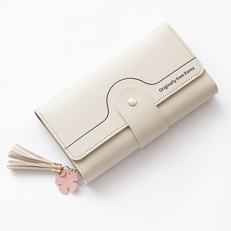 Geometrisk Alfabet Spænde Clutch Kvast Blad Lang Damepung