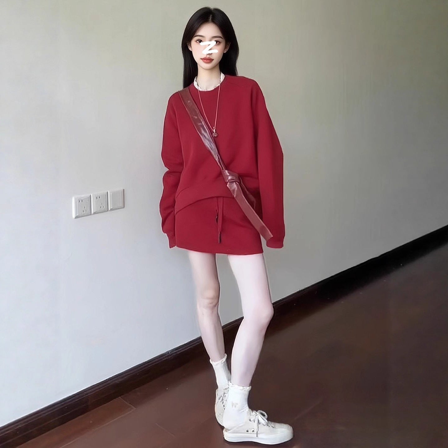 Womens Casual Sporty Hoodie And Skirt Set