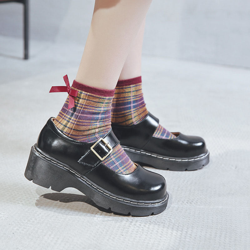 Women's Fashion Retro Buckle Mary Shoes