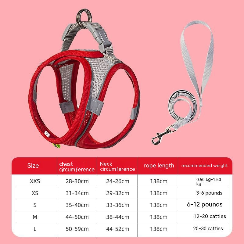 Hand Holding Rope Pet Dog Breast Strap Summer Breathable