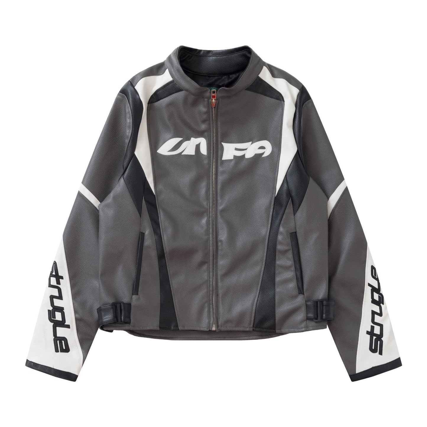 Men's And Women's Letter Embroidered Leather Jacket