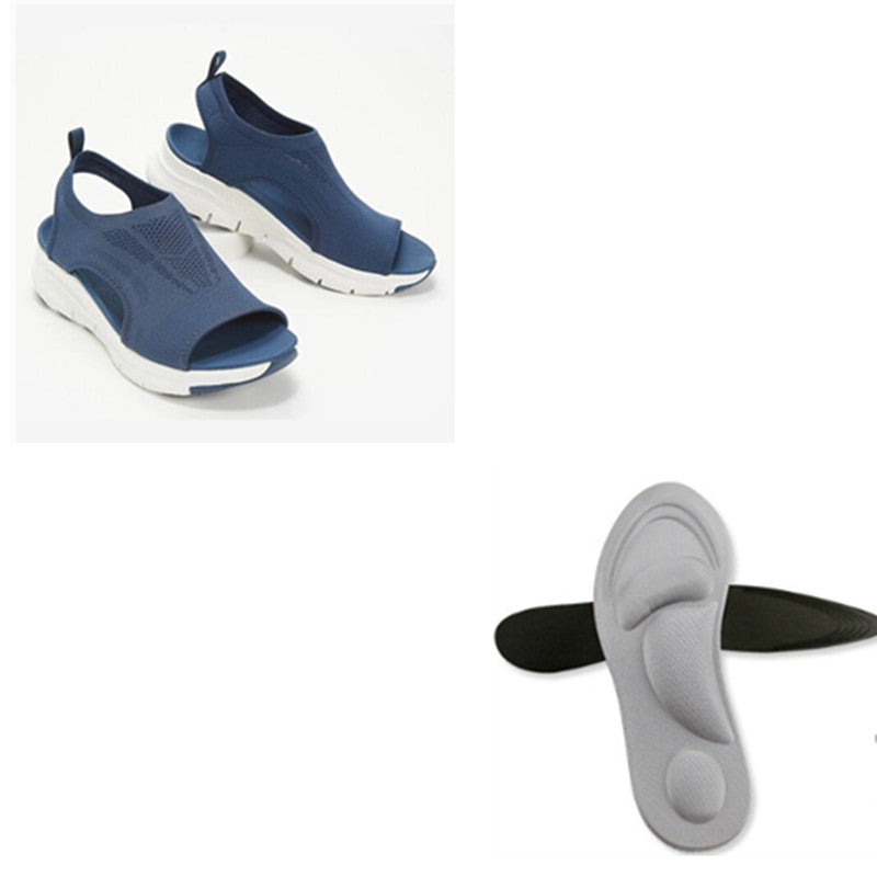 Sommer nye flyvævede sandaler med stor platform