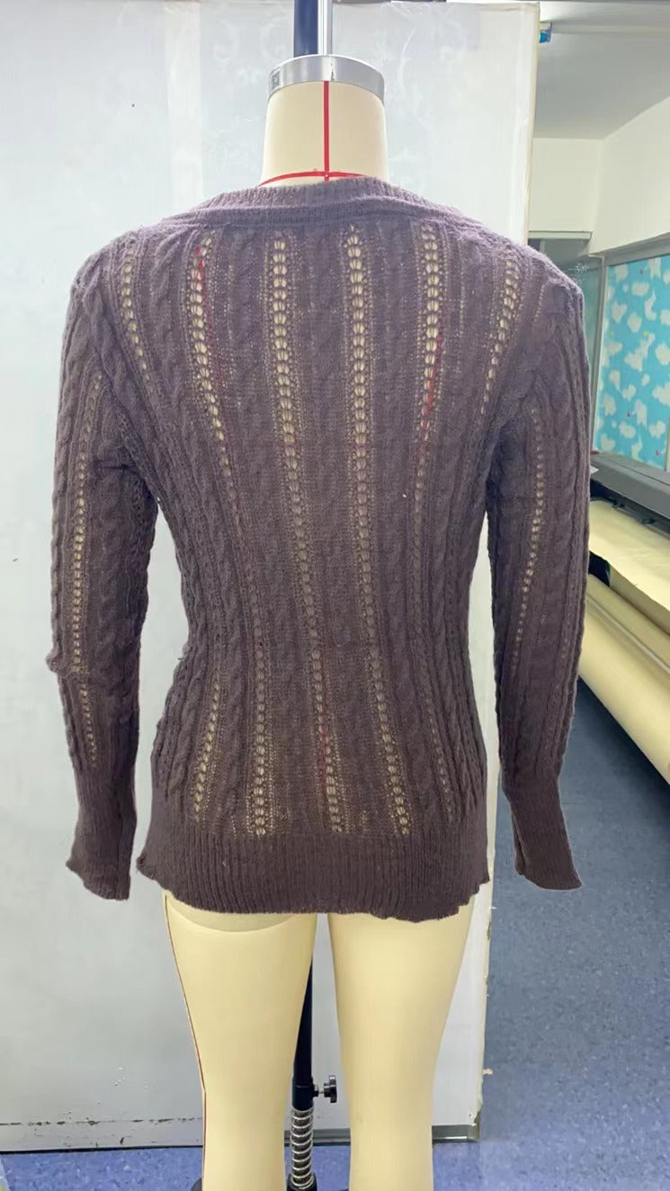Women's V-neck Low-cut Slimming Bottoming Sweater
