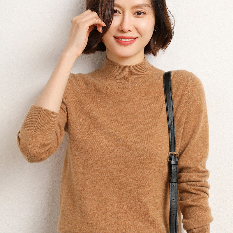 Half Turtleneck Women's Knitted Warm Bottoming Sweater