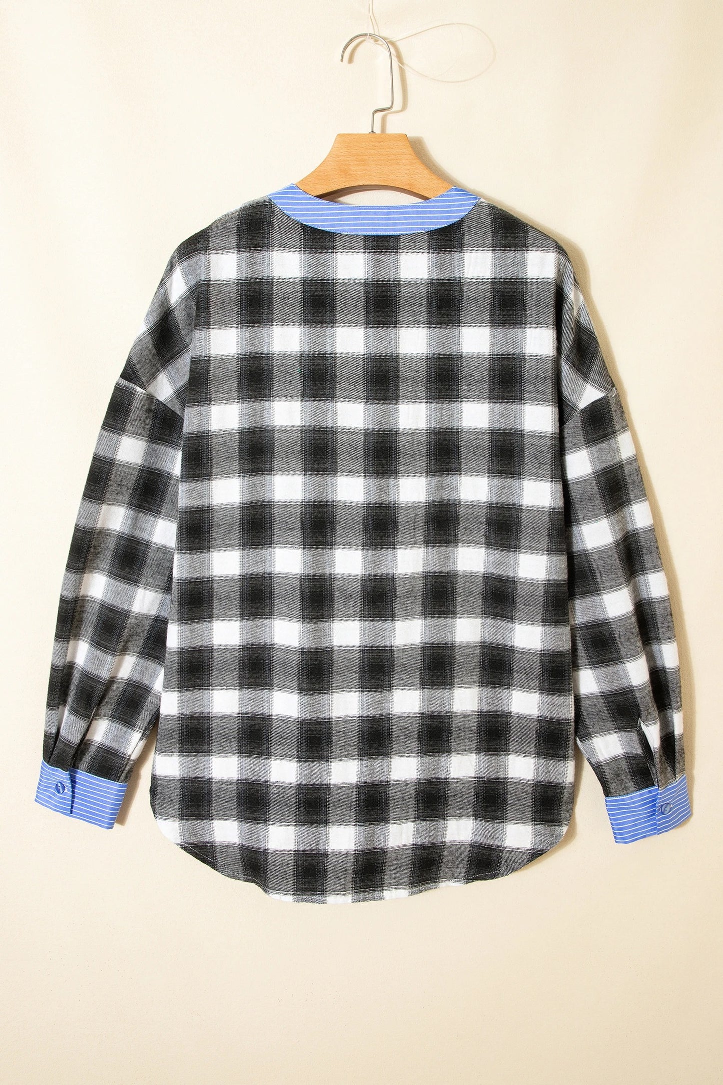 Women's Casual Fashion Patchwork Plaid Shirt