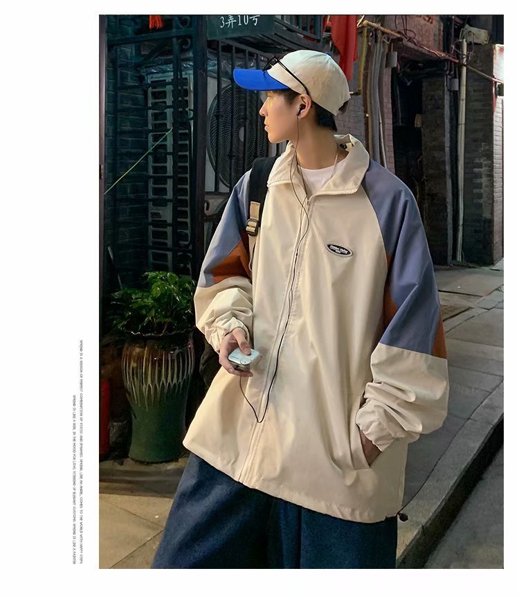 Men's Retro Hong Kong Style Color Matching Overalls