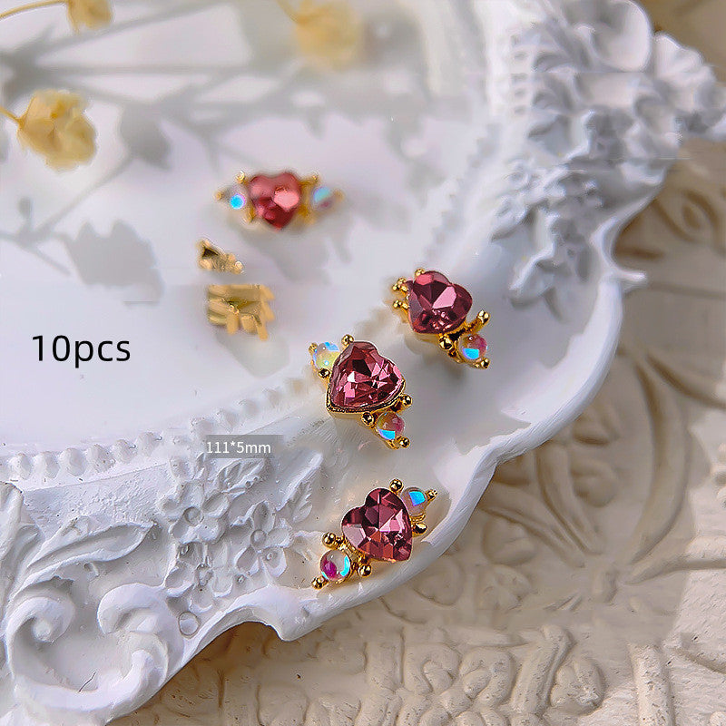 Love Ring Faceted Crystal Diamond Nail Ornament
