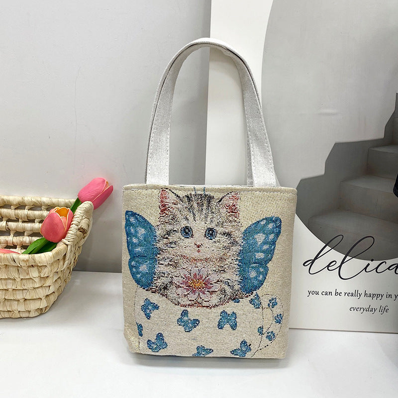 Gold Silk Double-sided Embroidered Small Square Bag Ethnic Style Leisure