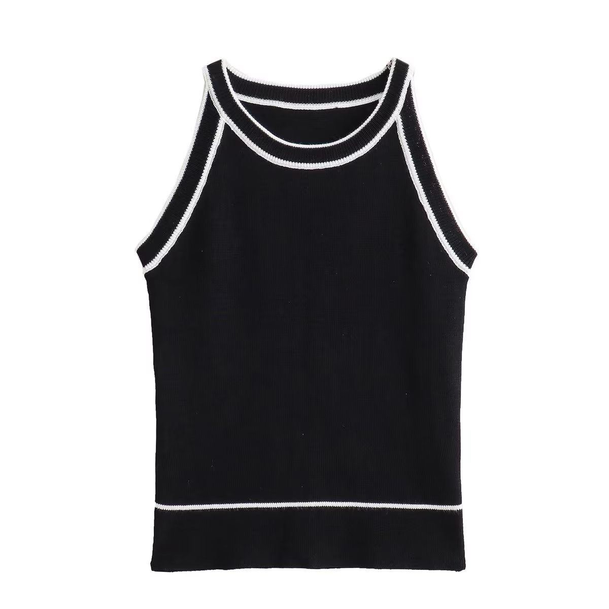 Halterneck-top i europæisk og amerikansk stil – Fashion Color Halter Kort ryg