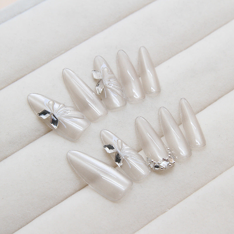 Cold Cat's Eye Butterfly Manicure High-grade Wedding Internet Celebrity Wear Nail Tip