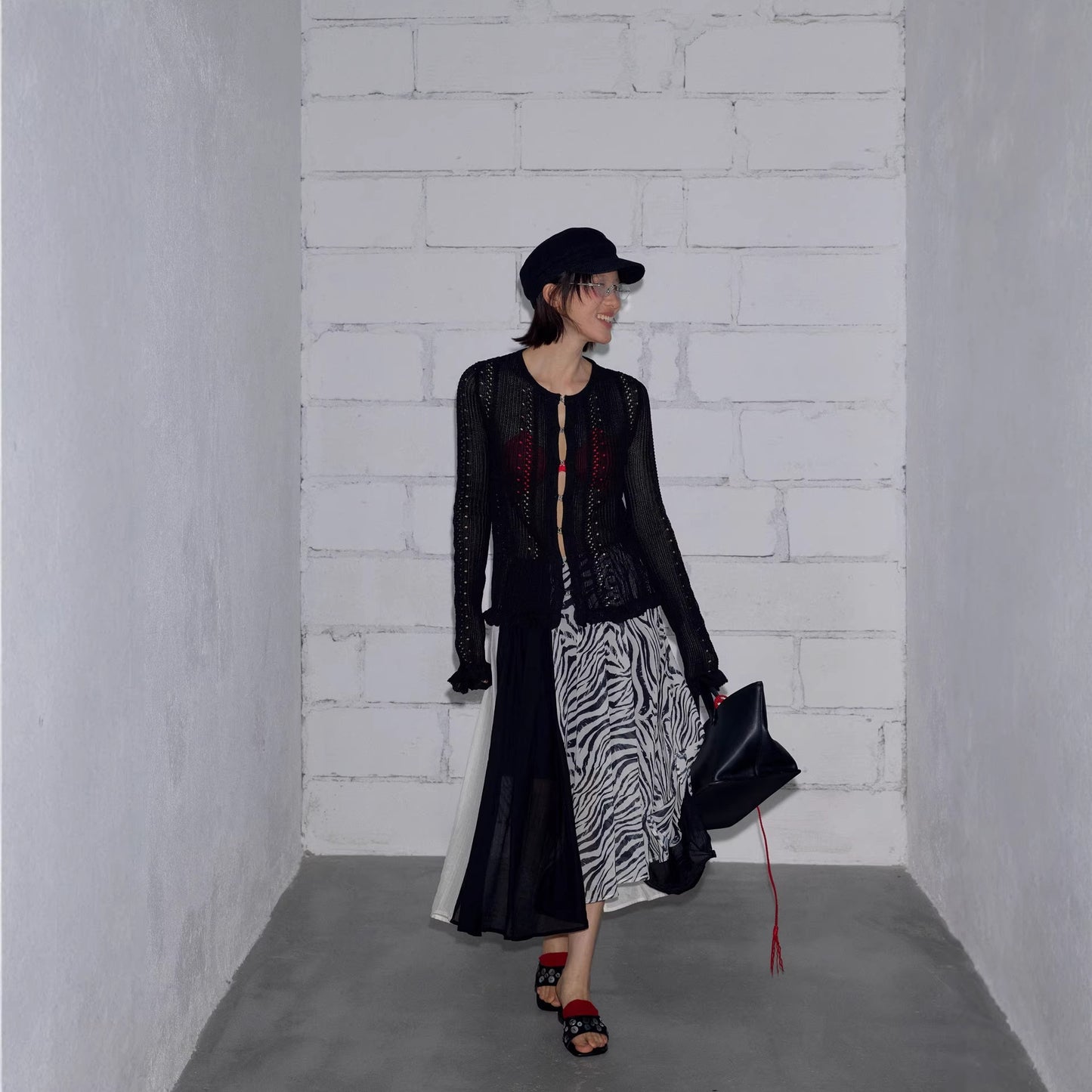 Irregularly Dyed Chiffon Patchwork Skirt For Women