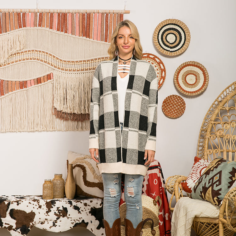 Long-sleeved Plaid Top Loose Casual Shirt Plush