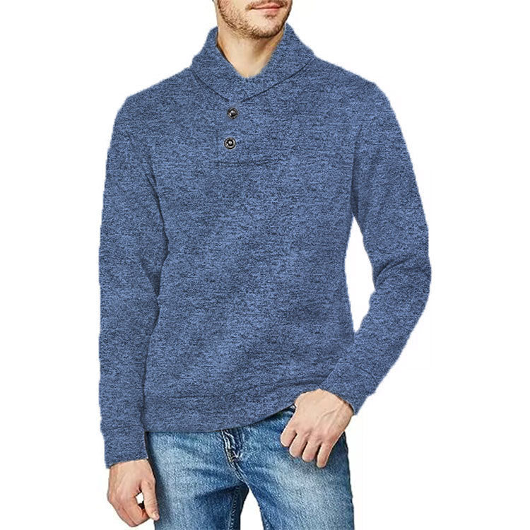 Herre Halvkardigan Løs Fritidspullover Tynd Fløjlsweater