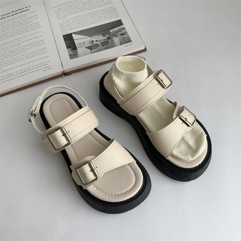 Platform Shoes With Skirt Trendy Retro Outerwear