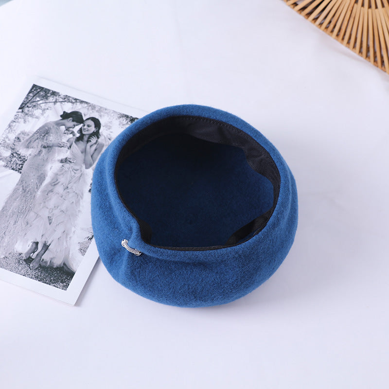 Wool Women's British Vintage All-match Warm Beret Hat