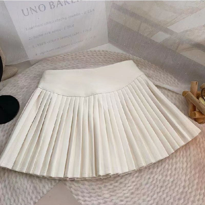 New Preppy Style Lined Four Seasons Hot Girl Pleated Skirt