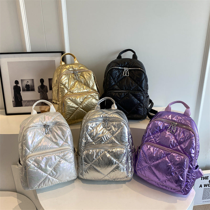 Embroidery Thread Backpack Girls Shopping Korean Simple All-match Cotton