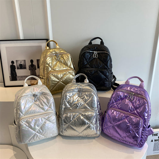 Embroidery Thread Backpack Girls Shopping Korean Simple All-match Cotton