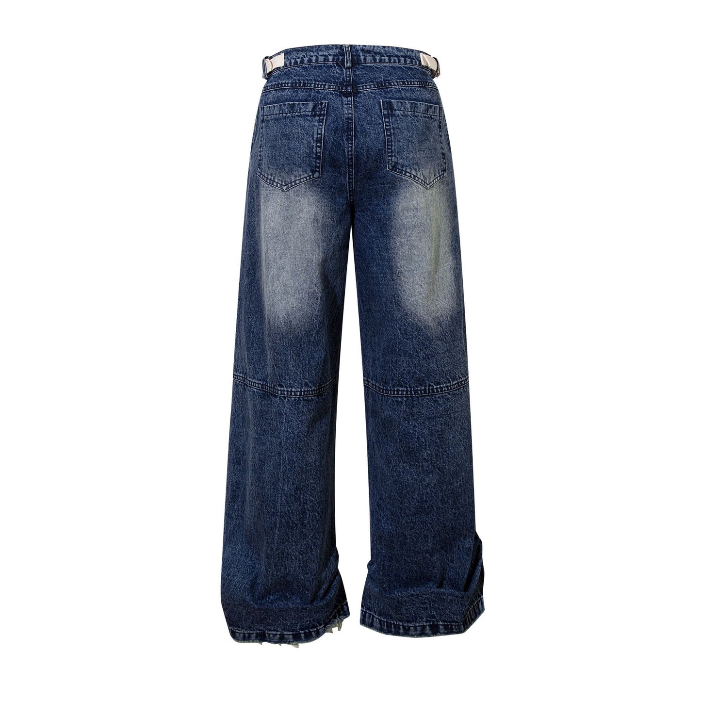 Loose Pleated Wide Leg Straight Jeans