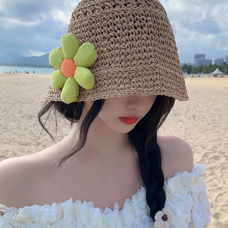 Sun Hat Women's Handmade Grass Sunscreen Net