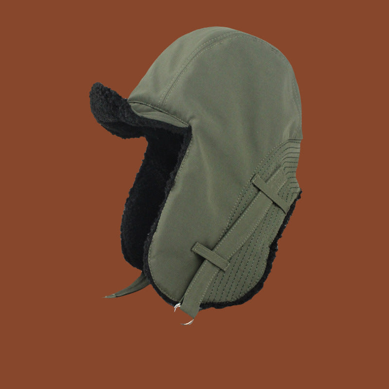 Winter Men's And Women's Fleece-lined Thickened Ski Cap Windproof Warm Outdoor Hat