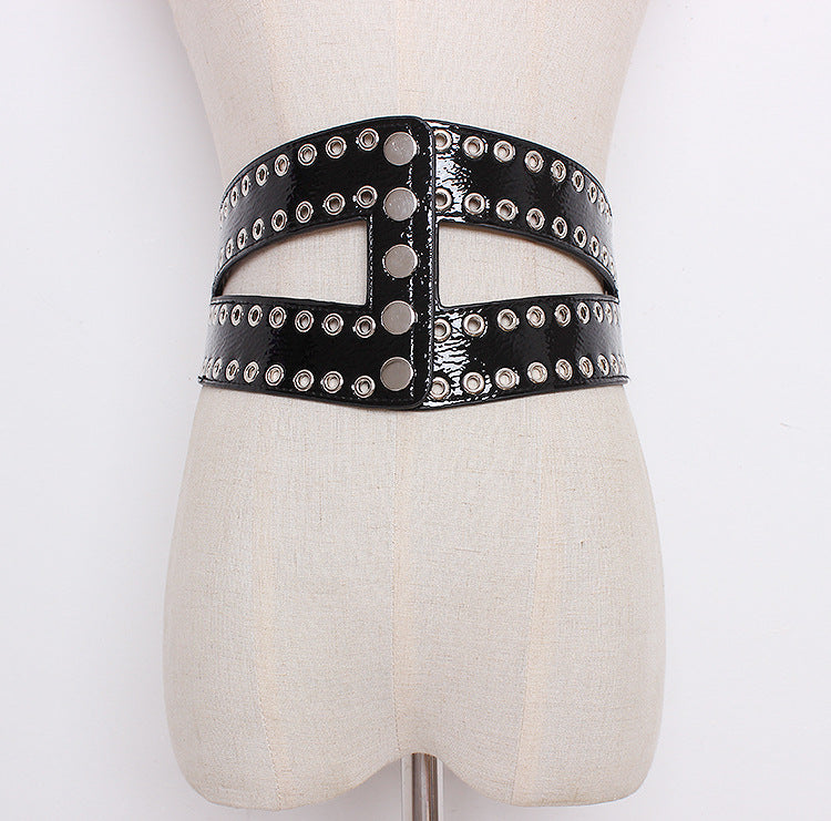 Flowing Eye Rivet Elastic Elastic Waistband Female Decoration