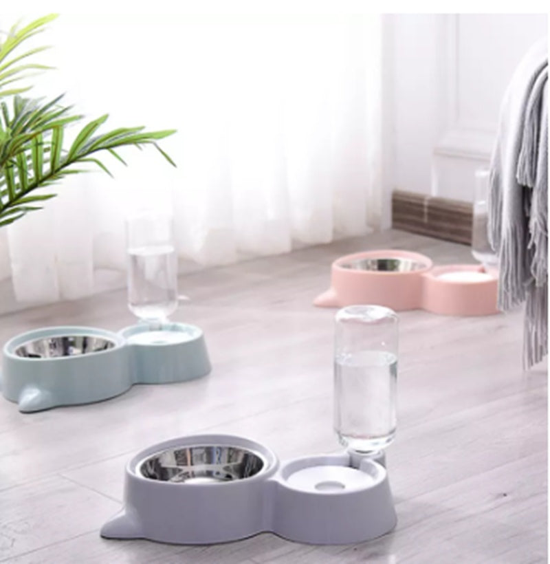 Double Bowl Automatic Drinking Dog Basin Dog Pet Supplies Large