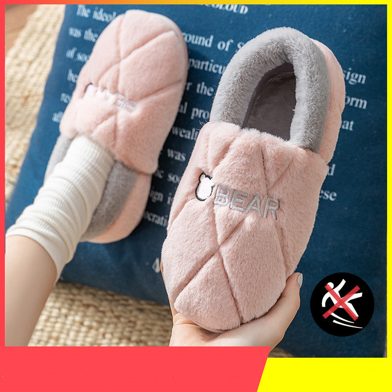Home winter cute bag with cotton slippers