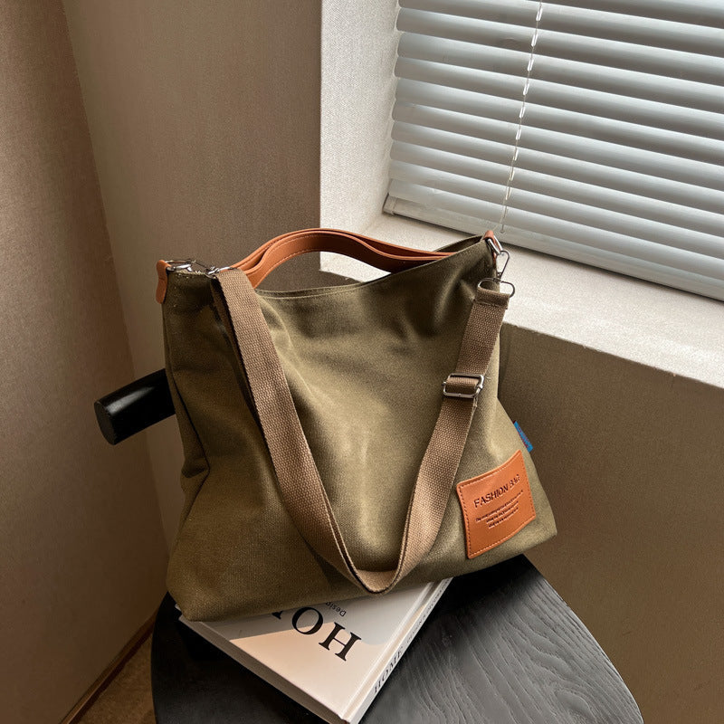Dametaske med stor kapacitet, specielt design, tekstureret håndtaske, alsidig afslappet skuldertaske/crossbody-taske