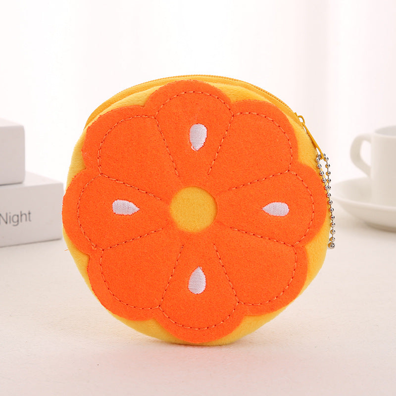 Korean Version Of The Watermelon Bag Orange Pineapple Fruit Cute Cartoon Plush Coin Purse