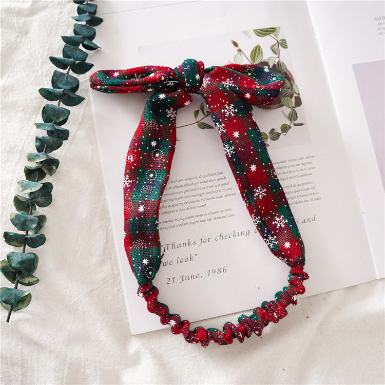 Christmas headband ladies elastic rabbit ears headband